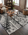 Cascade Range Collection Area Rug - Hood (Black and White) Square Black and White  lifestyle 60