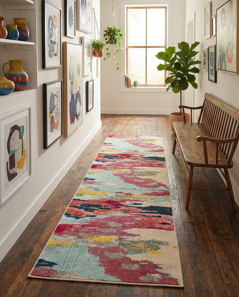 Marrakesh Elegance Collection Area Rug -  Skhirat Runner Pink  lifestyle 67