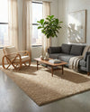 Cozy Comfort Shag Collection Area Rug - Haven (Khaki) Rectangle Khaki  lifestyle 18