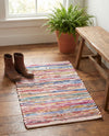Thar Cotton Collection Area Rug - Alleppey Rectangle Multi White  lifestyle 25