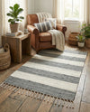 Tassel Trail Collection Area Rug - Pathway (Gray) Rectangle Gray  lifestyle 28