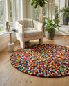 Woolen Sphere Collection Area Rug - Orbsburg (Multi) Round Multi  lifestyle 69