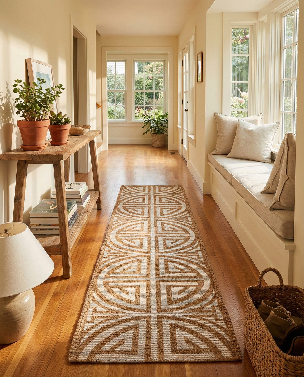 Savannah Threads Collection Area Rug -  Thar Runner Light Brown and Ivory  lifestyle 147