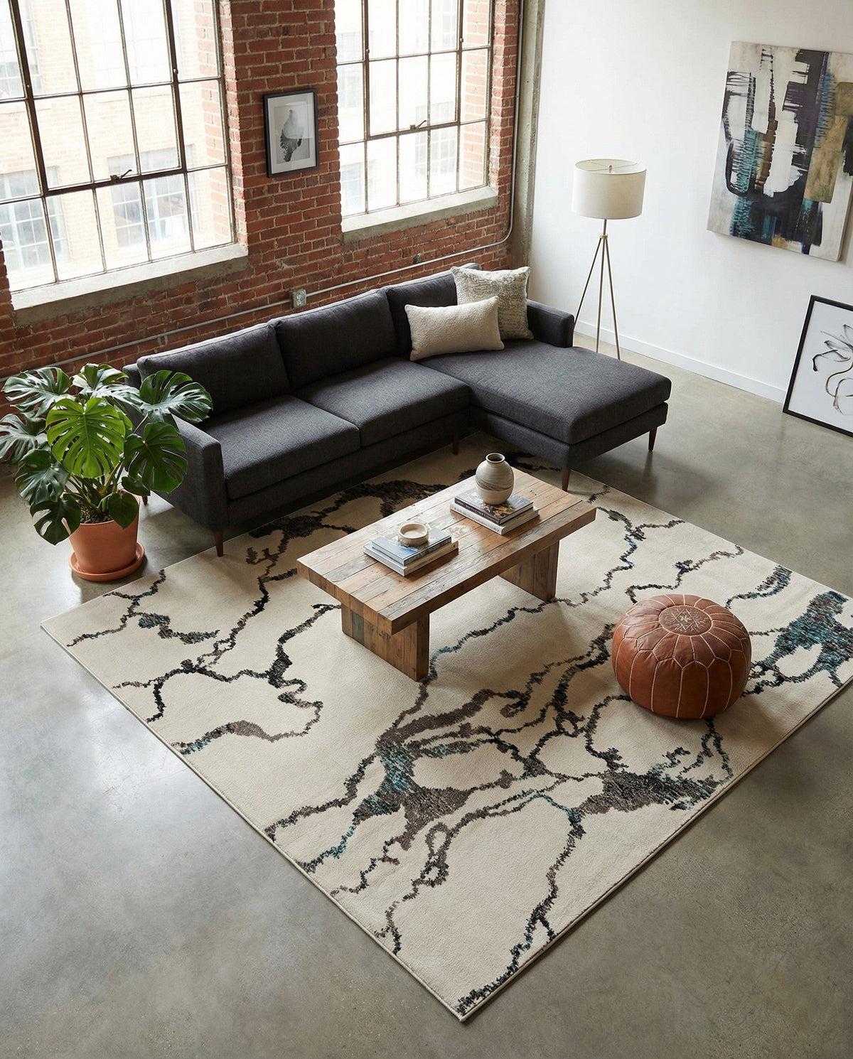 Brighton Terrace Collection Area Rug -  Aldrington Square Ivory  lifestyle 145