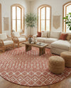 Savannah Pergola Collection Area Rug -  Pergola (Rust Red) Round Rust Red  lifestyle 90
