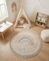Wonder Tykes Collection Area Rug -  Frolicfield Round Multi  lifestyle 61