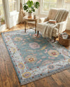 Arcadia Rugs Collection Area Rug - Eden (Gray and Blue) Rectangle Gray and Blue  lifestyle 19