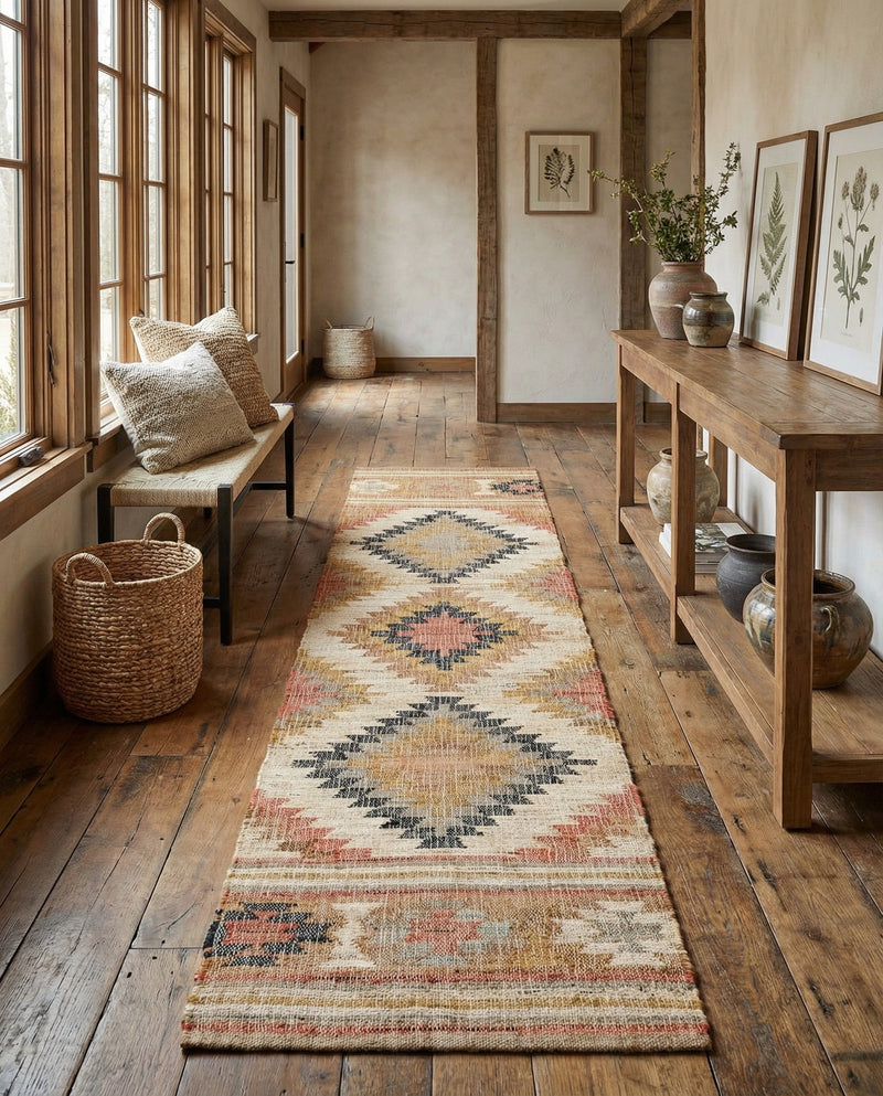 Desert Weave Jute Collection Area Rug - Sahara Runner Multi  lifestyle 50
