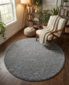 Cozy Comfort Shag Collection Area Rug - Haven (Pebble Gray) Round Pebble Gray  lifestyle 60