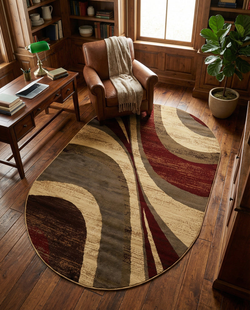 Bistro Lounge Collection Area Rug -  Frappe Oval Beige  lifestyle 57