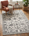 Charleston Elegance Collection Area Rug -  Seaport (white Gray) Rectangle white Gray  lifestyle 16