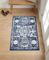 Dover Terrace Collection Area Rug -  Lagoon (Ivory and Blue) Rectangle Ivory and Blue  lifestyle 23