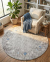 Zagros Shades Collection Area Rug -  Yasuj Round Gray Brown  lifestyle 77