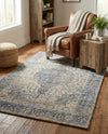 Savannah Threads Collection Area Rug - Charleston Rectangle Blue  lifestyle 13