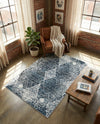 Aegean Elegance Washables Collection Area Rug -  Naxos Rectangle Navy Blue  lifestyle 17