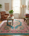 Caribbean Breeze Collection Area Rug -  Windward Rectangle Turquoise  lifestyle 70