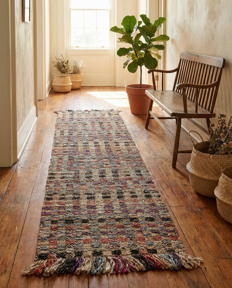 Savannah Jute Collection Area Rug - Malibu Runner Multi  lifestyle 37