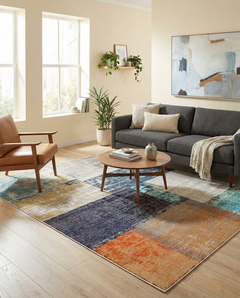Colorburst Oasis Collection Area Rug - Palette Rectangle Multi  lifestyle 16