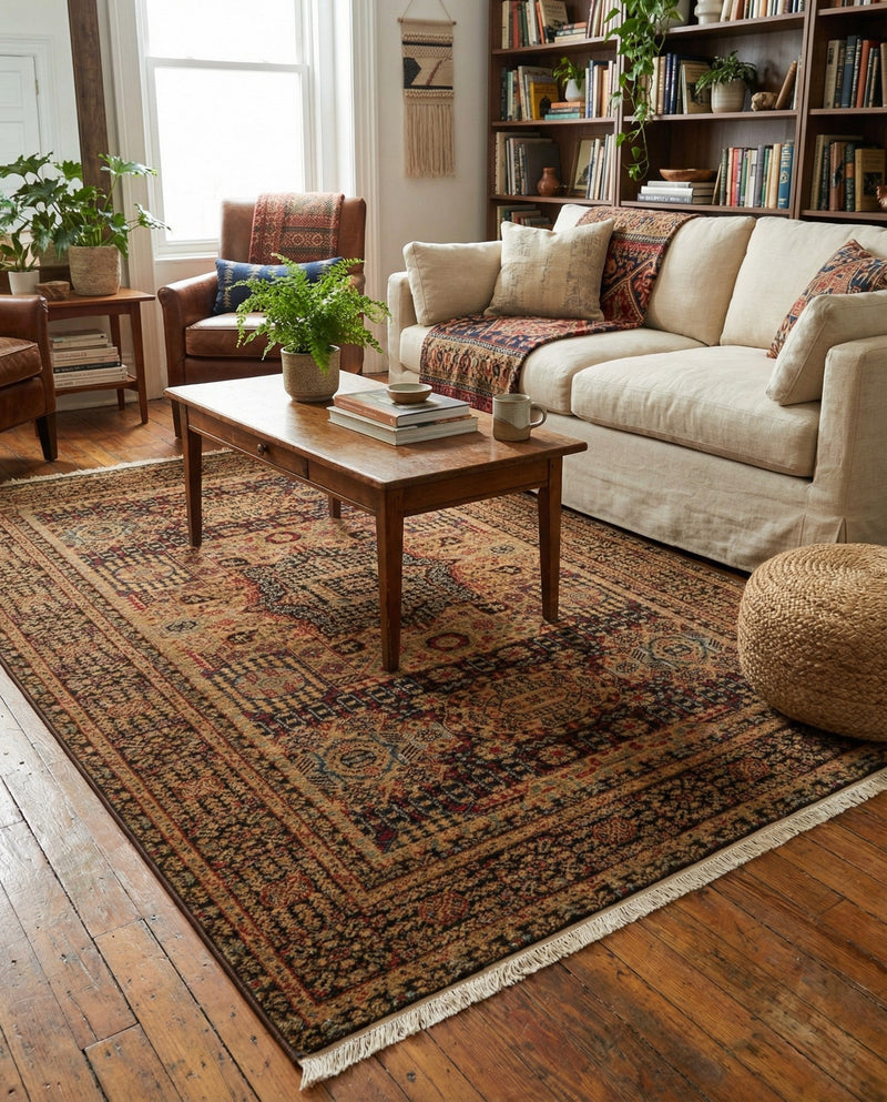 Ottoman Elegance Collection Area Rug - Sultan Rectangle Brown  lifestyle 44
