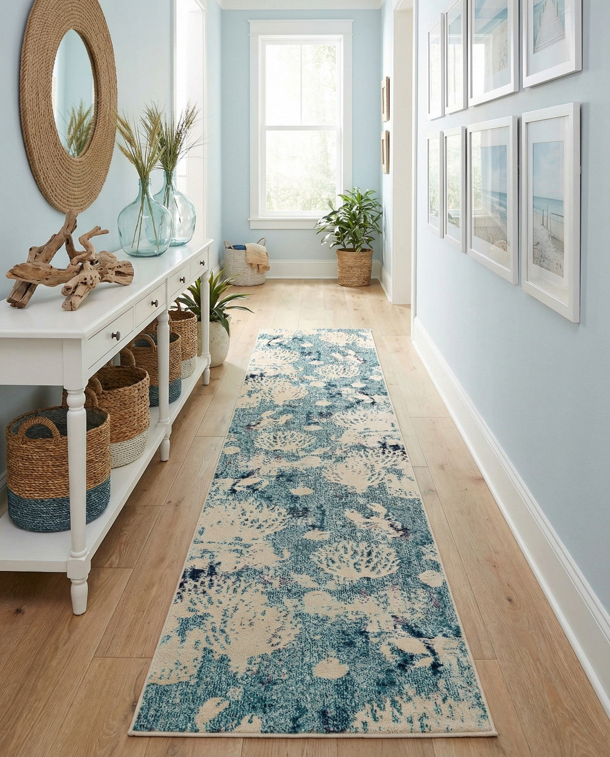 Sorrento Shores Collection Area Rug -  Vico Runner Light Blue  lifestyle 156