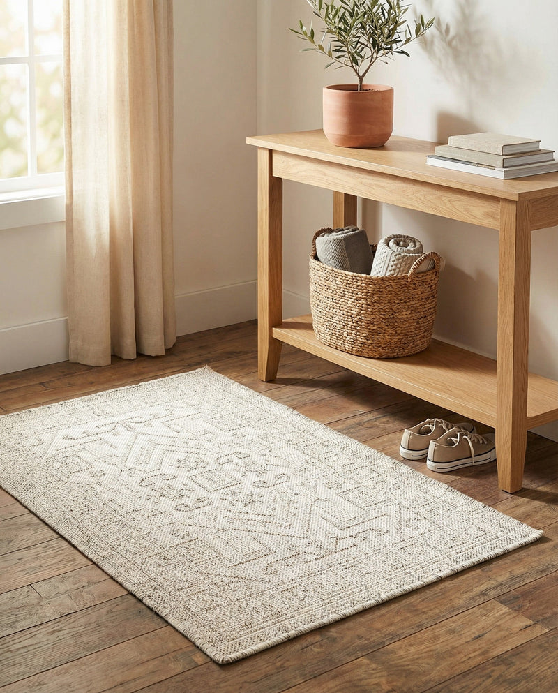 Tribal Terrace Treasures Collection Area Rug - Mayan Marina (Light Gray) Rectangle Light Gray  lifestyle 29