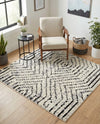 Marrakech Mosaic Collection Area Rug -  Tangier Square Black and White  lifestyle 44
