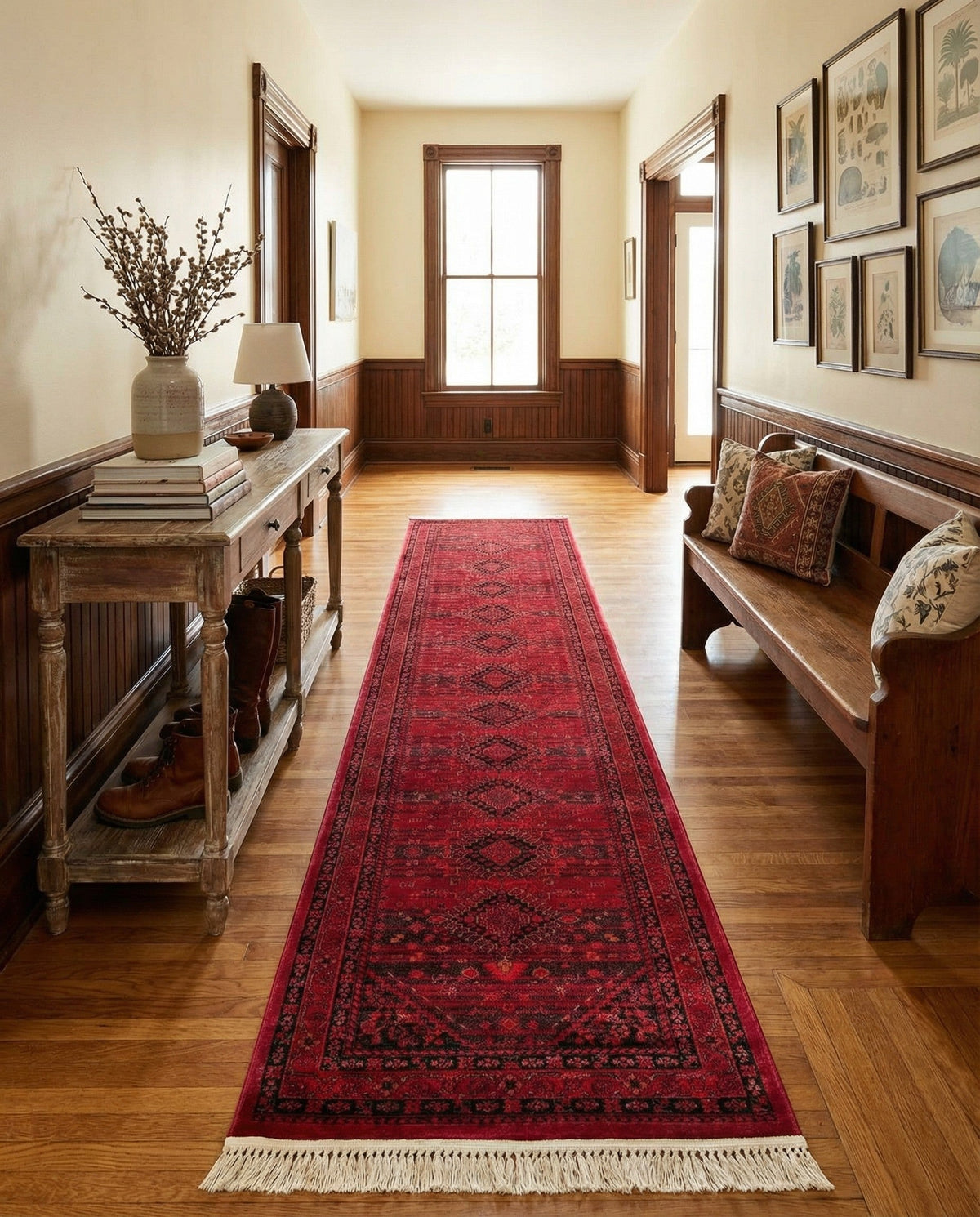 Samarkand Elegance Collection Area Rug -  Zarafshan Runner Red  lifestyle 99