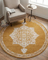 Eden Oasis Collection Area Rug -  Tranquility (Yellow) Round Yellow  lifestyle 56