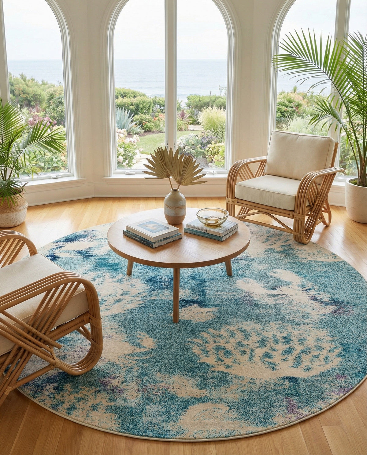 Sorrento Shores Collection Area Rug -  Vico Round Light Blue  lifestyle 44