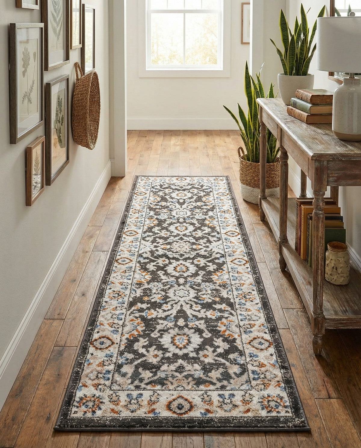 Savannah Elegance Collection Area Rug - Augusta (Fume Gray) Runner Fume Gray  lifestyle 84