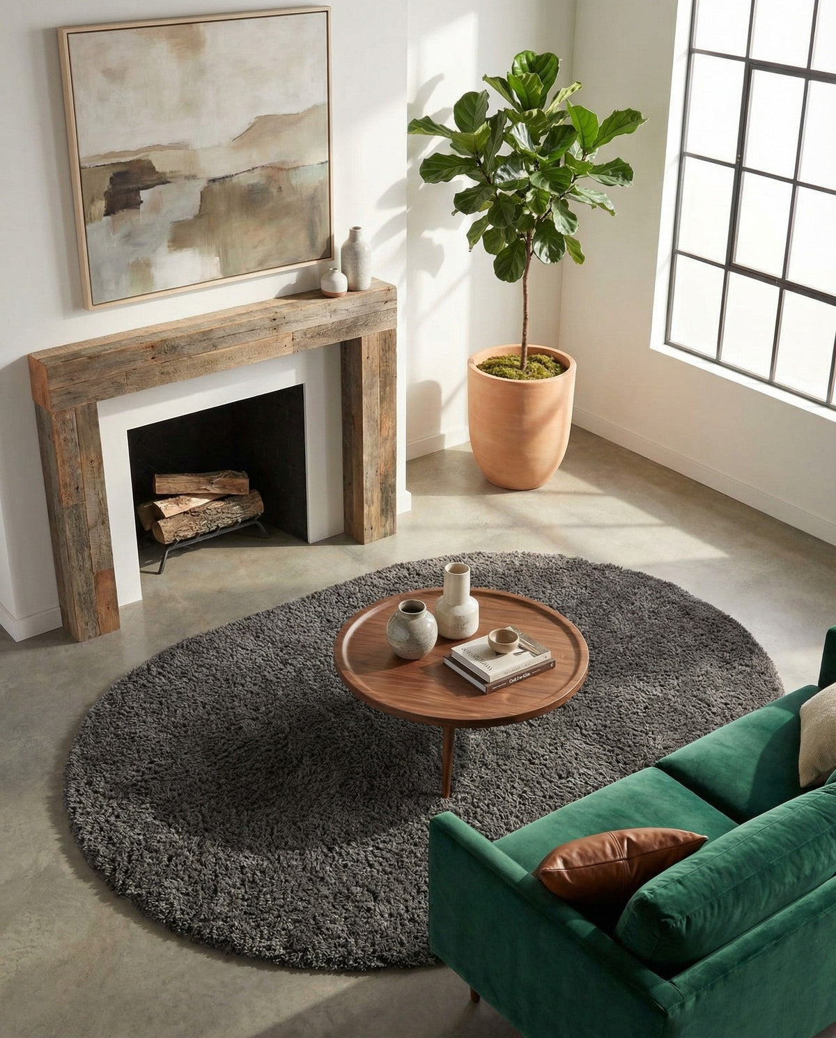 Majestic Manor Collection Area Rug - Versailles (Slate) Oval Slate  lifestyle 76
