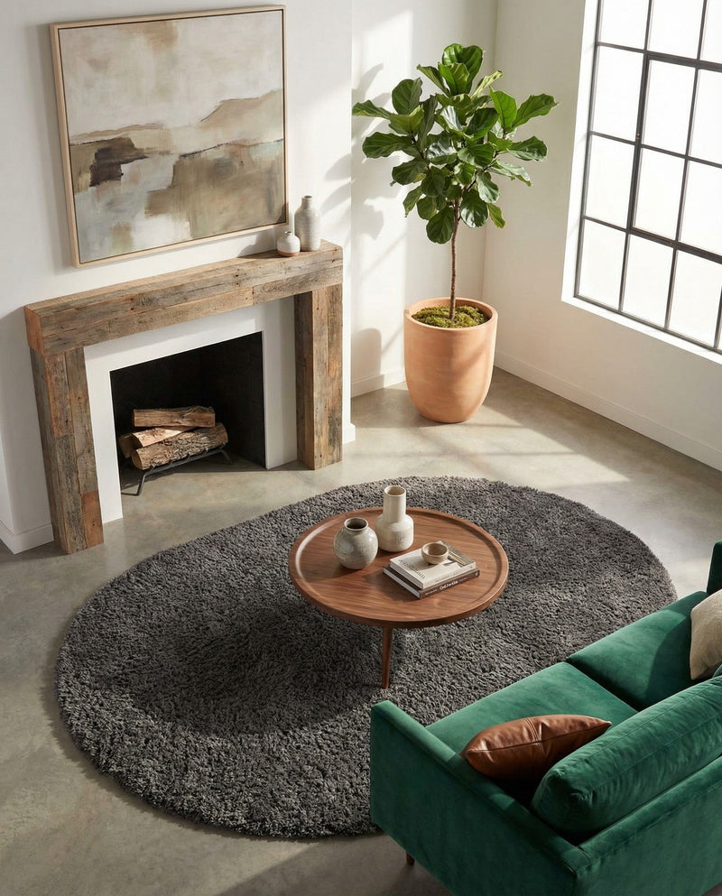 Majestic Manor Collection Area Rug - Versailles (Slate) Oval Slate  lifestyle 76