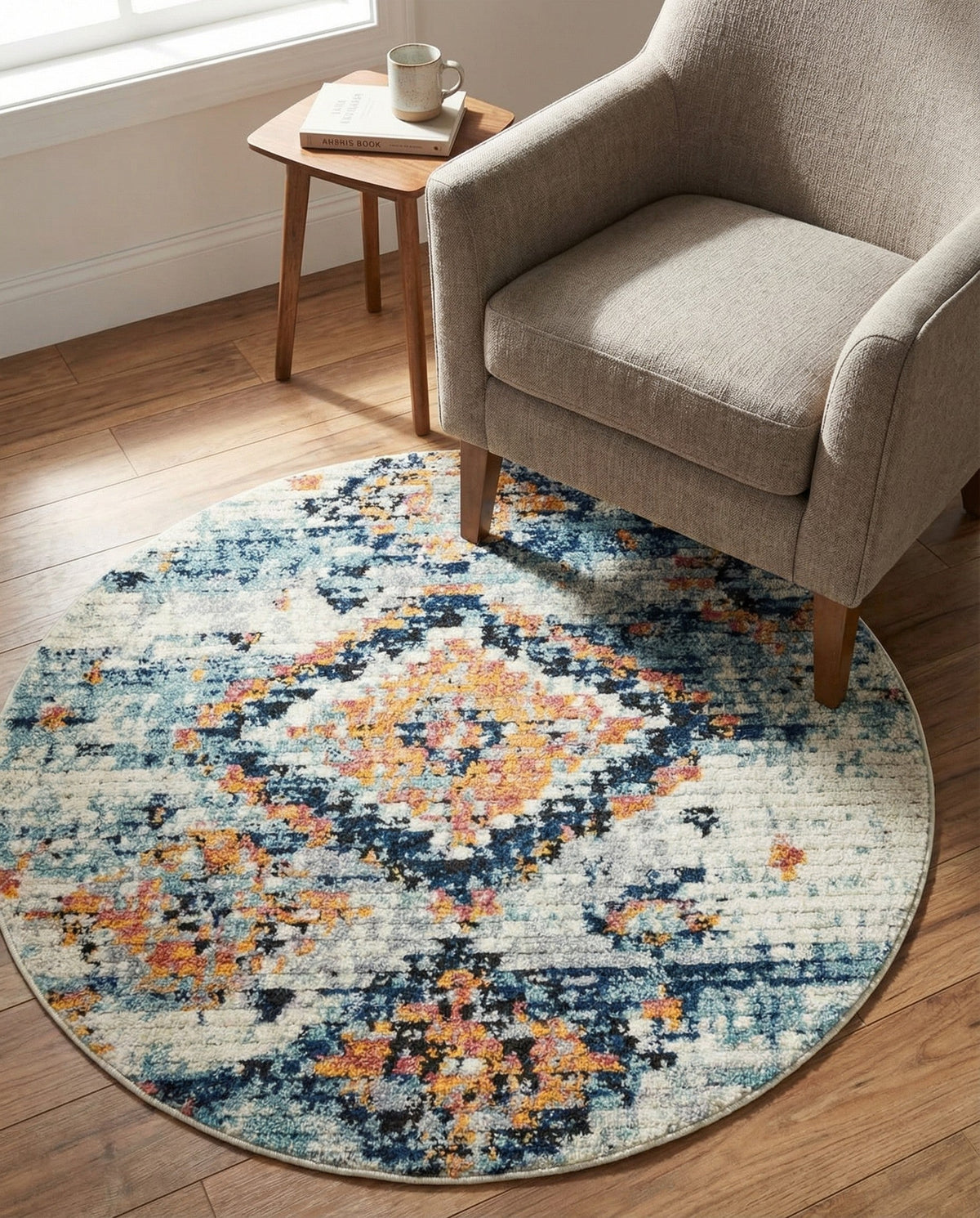 Tangier Treasures Collection Area Rug -  Fez Round Ivory  lifestyle 78