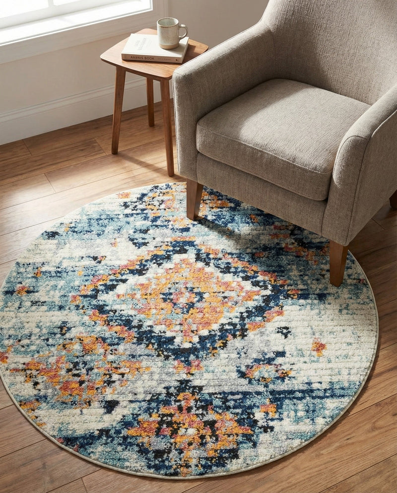 Tangier Treasures Collection Area Rug -  Fez Round Ivory  lifestyle 78