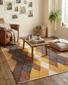 Thar Cotton Collection Area Rug -  Munnar Rectangle Brown Yellow Black  lifestyle 14