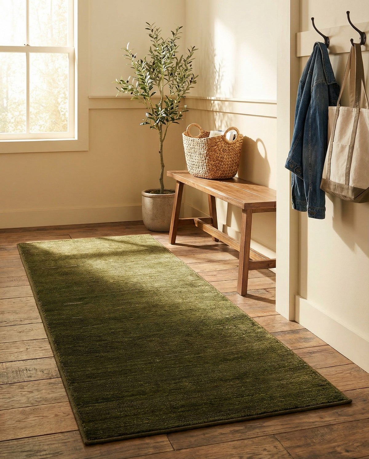 Bloomsbury Elegance Collection Area Rug -  Kensington (Green) Runner Green  lifestyle 88