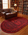 Samarkand Elegance Collection Area Rug -  Zarafshan Oval Red  lifestyle 71