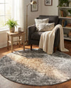Riviera Elegance Collection Area Rug -  Monaco (Gray) Round Gray  lifestyle 73