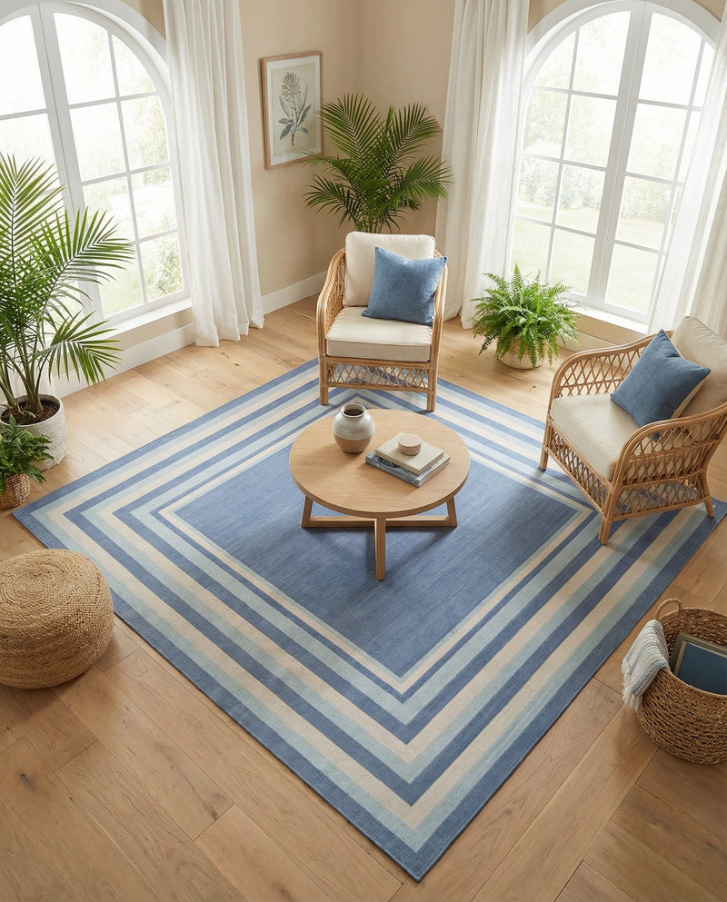 Lagoon Oasis Collection Area Rug -  Harbor Square Blue  lifestyle 78
