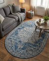 Mykonos Manor Collection Area Rug -  Tinos (Blue) Oval Blue  lifestyle 75