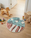 Wonder Tykes Collection Area Rug -  Zany Round Red and Blue  lifestyle 34