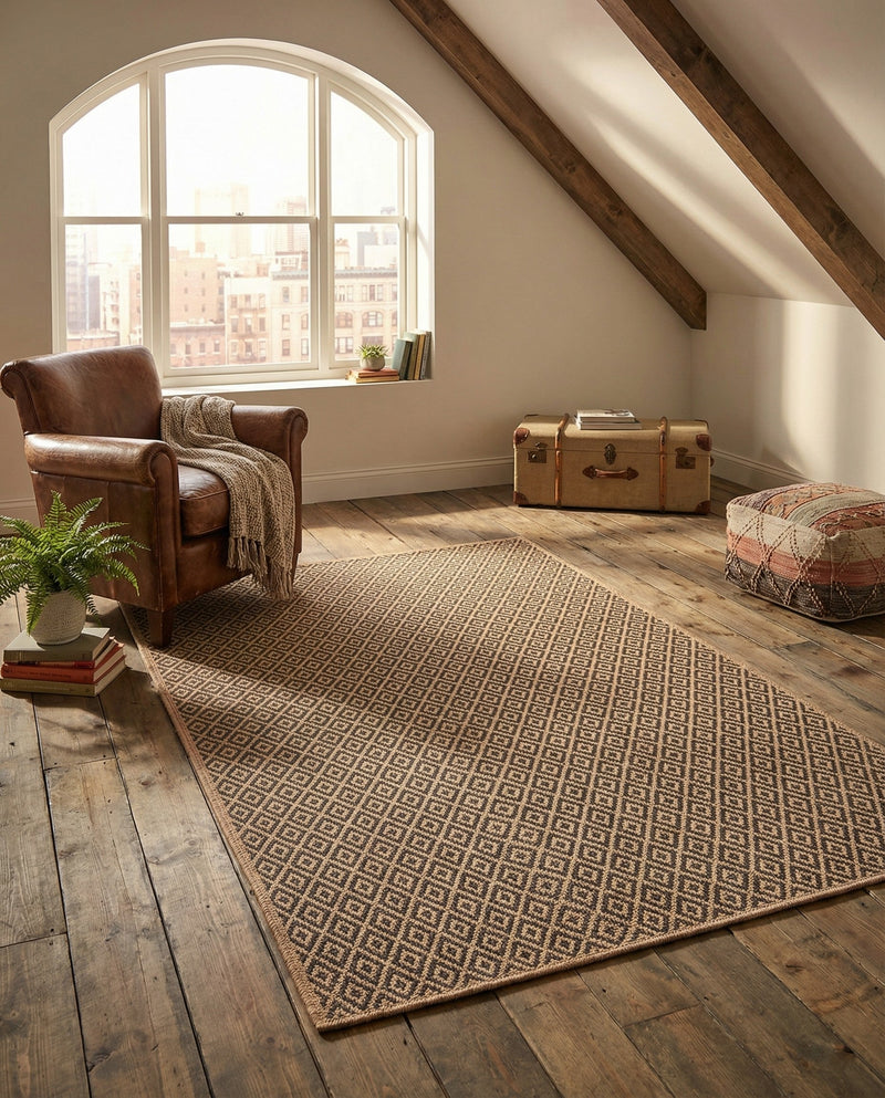 Sahara Sands Collection Area Rug -  Amarna Rectangle Natural and Brown  lifestyle 7