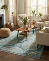 Arcadia Rugs Collection Area Rug -  Atlantis (Gray and Blue) Rectangle Gray and Blue  lifestyle 5