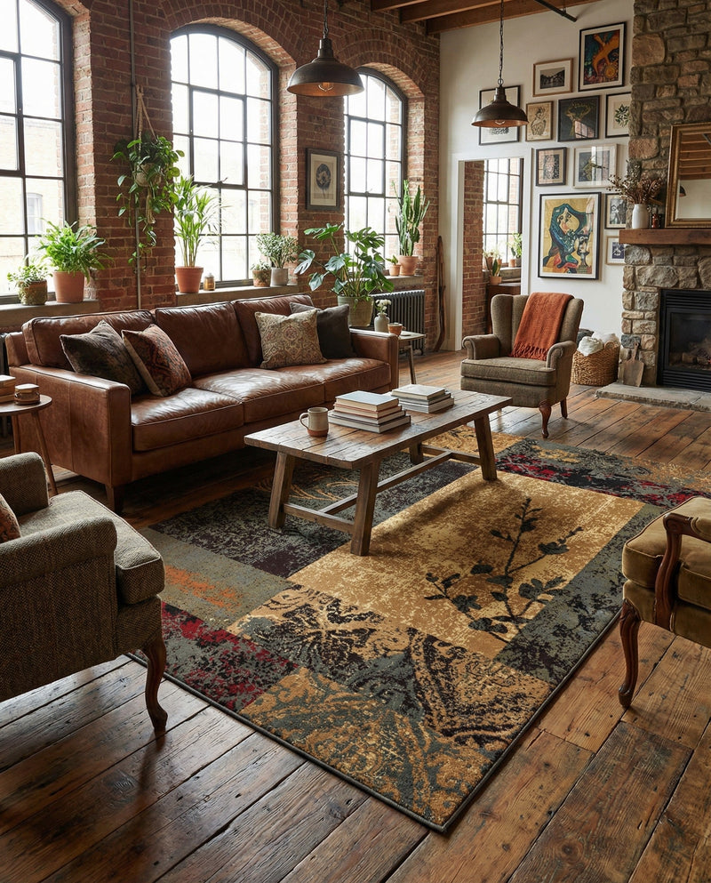 Bistro Lounge Collection Area Rug -  Lungo Rectangle Beige  lifestyle 19
