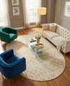Hollywood Luxe Collection Area Rug - Sunset (White Gold) Oval White Gold  lifestyle 54