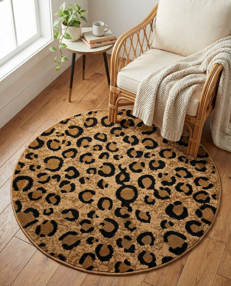 Savannah Sojourn Collection Area Rug -  Mara Round Light Brown  lifestyle 35