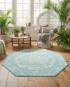 Georgetown Rugs Collection Area Rug - Dupont (Aqua) Octagon Aqua  lifestyle 47