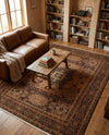 Ottoman Elegance Collection Area Rug - Sultan Rectangle Brown  lifestyle 64