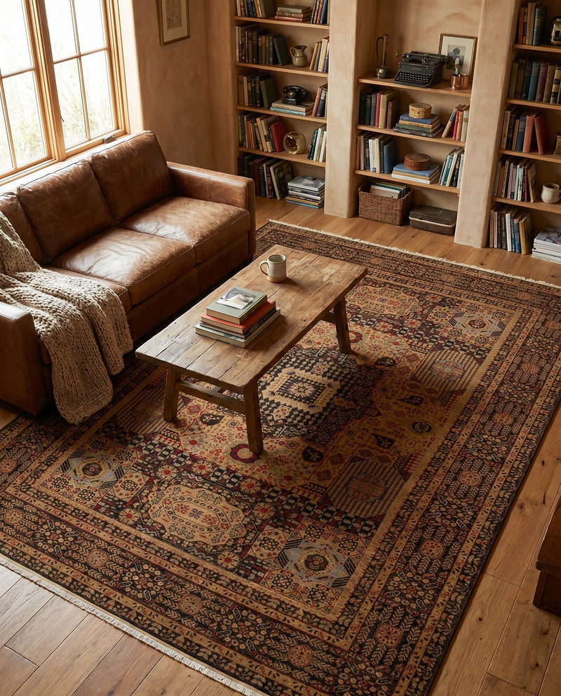 Ottoman Elegance Collection Area Rug - Sultan Rectangle Brown  lifestyle 64