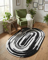Woven Udaipur Collection Area Rug - Jaipur Oval Black and White  lifestyle 54